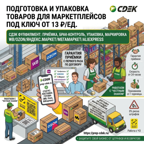 Подготовка товаров СДЭК